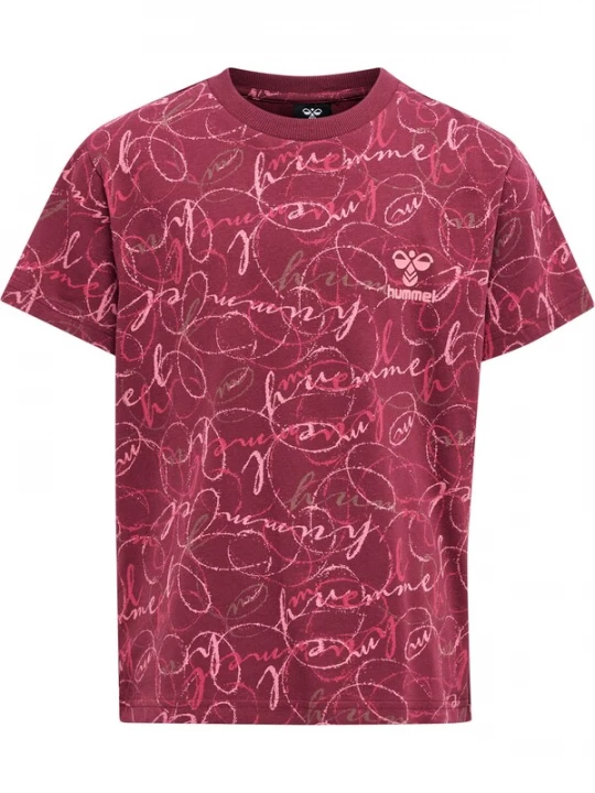 Foto van product Hummel Shirt 'Merry' taupe / lichtroze / merlot / cranberry