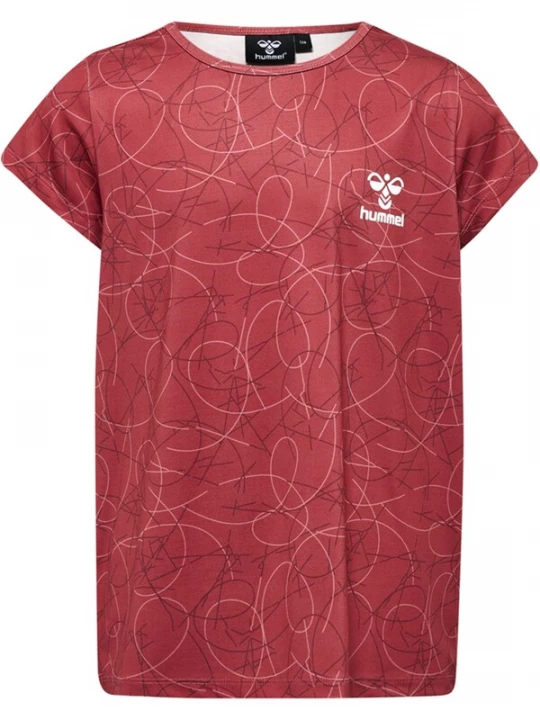 Foto van product Hummel Shirt 'Nanna' karmijnrood / donkerrood / wit