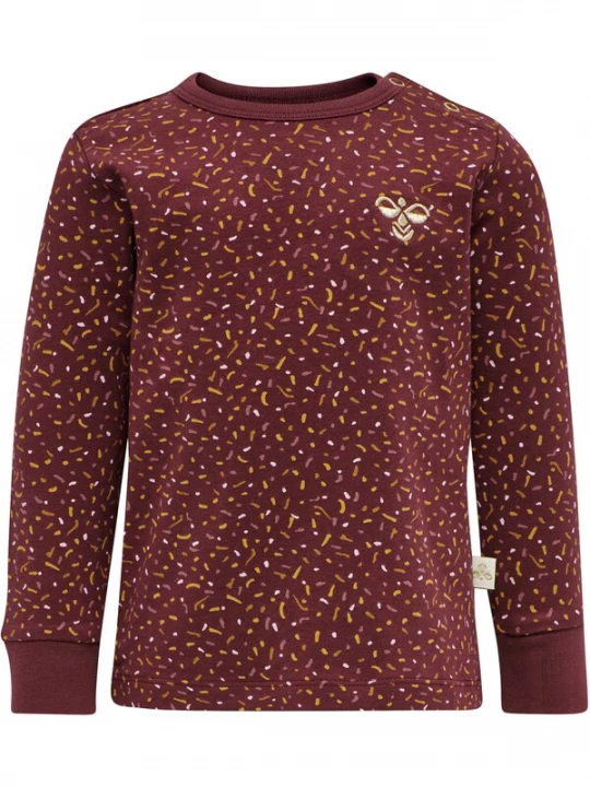 Foto van product Hummel Shirt 'Sprinkle' lichtbeige / sepia / pastelrood / donkerrood