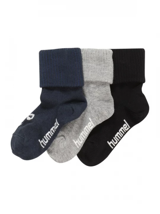 Foto van product Hummel Sokken 'Sora' navy / grijs gemêleerd / zwart / wit