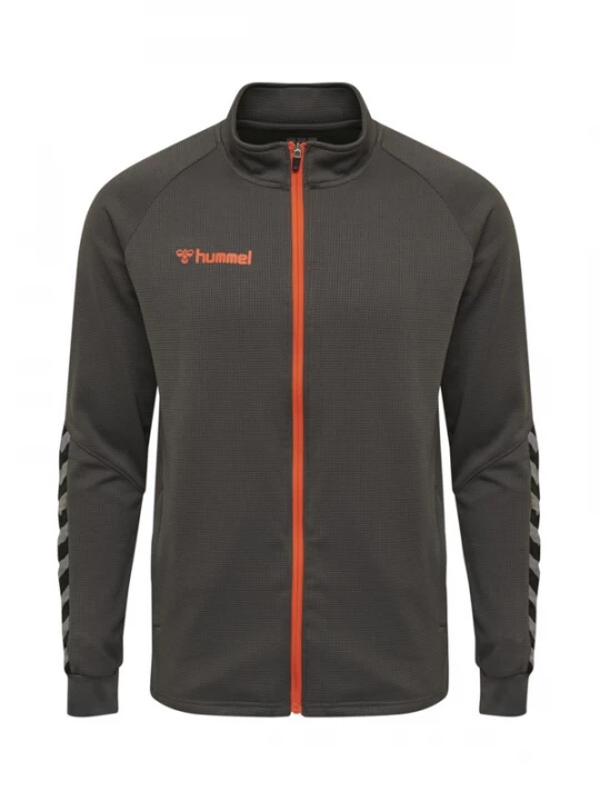 Foto van product Hummel Trainingsjack 'Authentic' grijs / taupe / donkeroranje / zwart