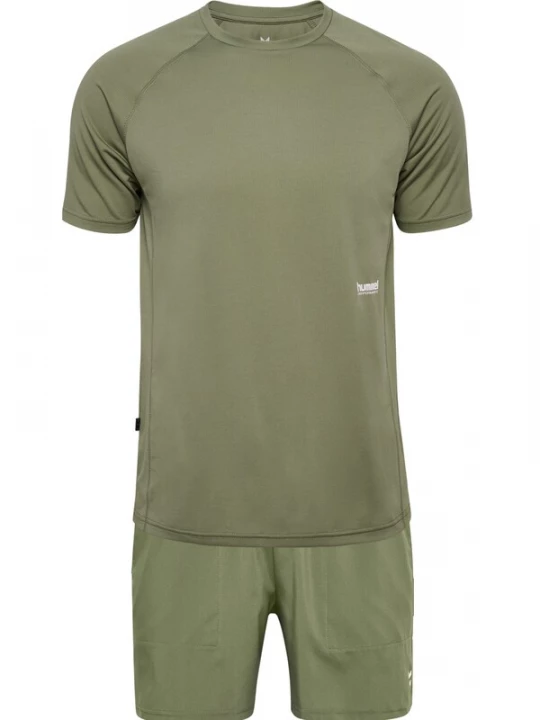 Foto van product Hummel Trainingspak 'Pulse' olijfgroen / wit