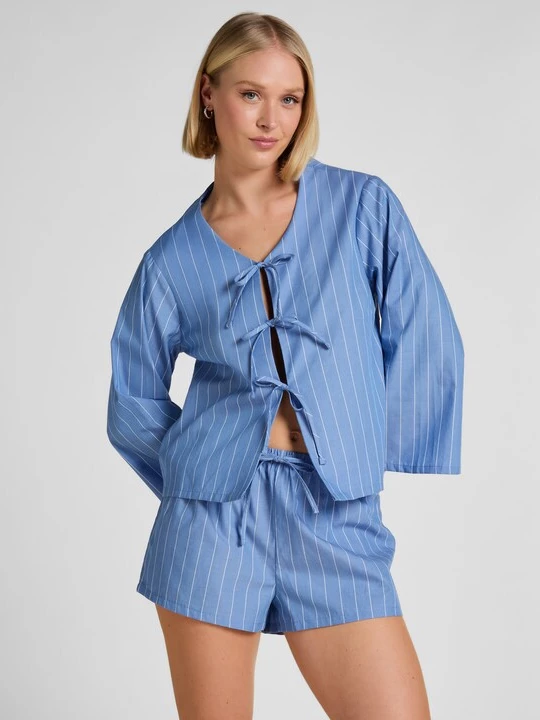 Foto van product Hunkemöller Korte pyjama blauw / wit
