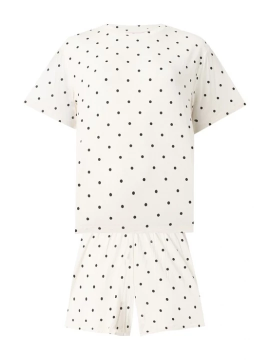 Foto van product Hunkemöller Korte pyjama lichtbeige / zwart