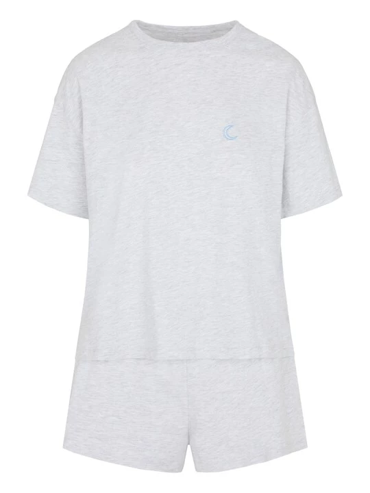 Foto van product Hunkemöller Korte pyjama lichtblauw / lichtgrijs