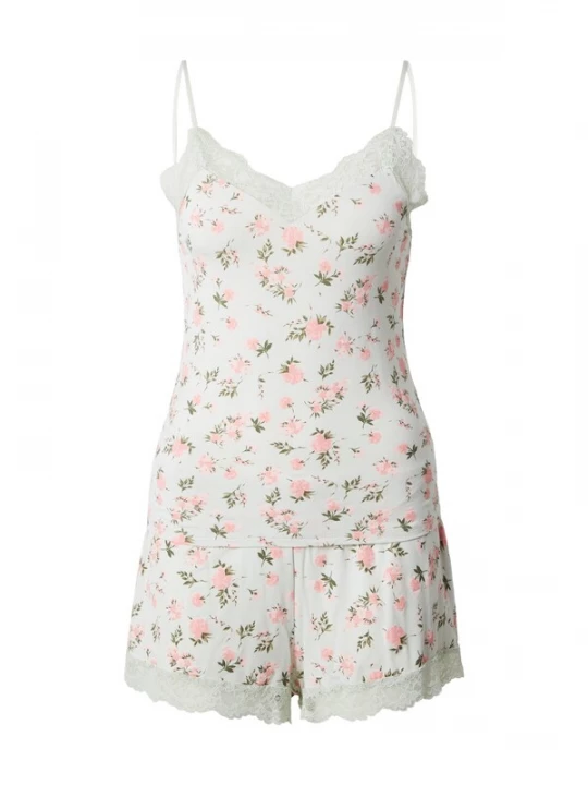 Foto van product Hunkemöller Korte pyjama 'Nana' groen / pastelgroen / rosa