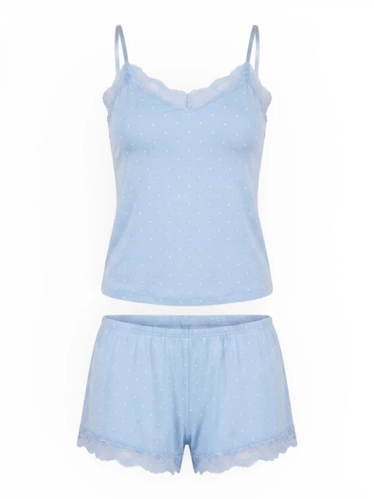 Foto van product Hunkemöller Korte pyjama 'Nana' lichtblauw / wit