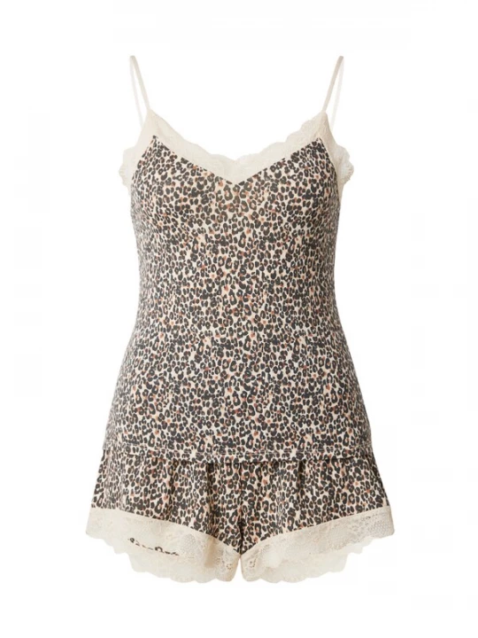 Foto van product Hunkemöller Pyjama 'Cami' beige / lichtbruin / zwart