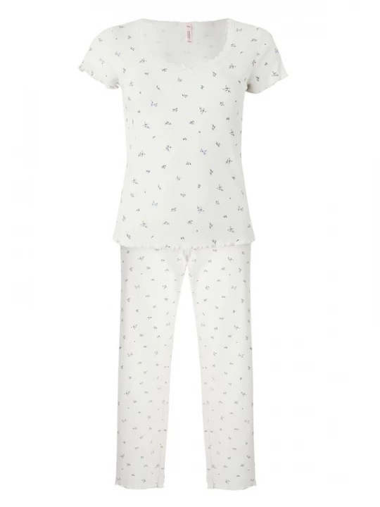 Foto van product Hunkemöller Pyjama 'Daisy' lichtbeige / blauw / groen