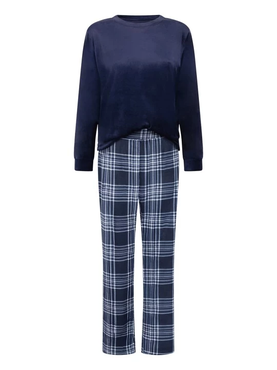 Foto van product Hunkemöller Pyjama navy / blauw gemêleerd / offwhite