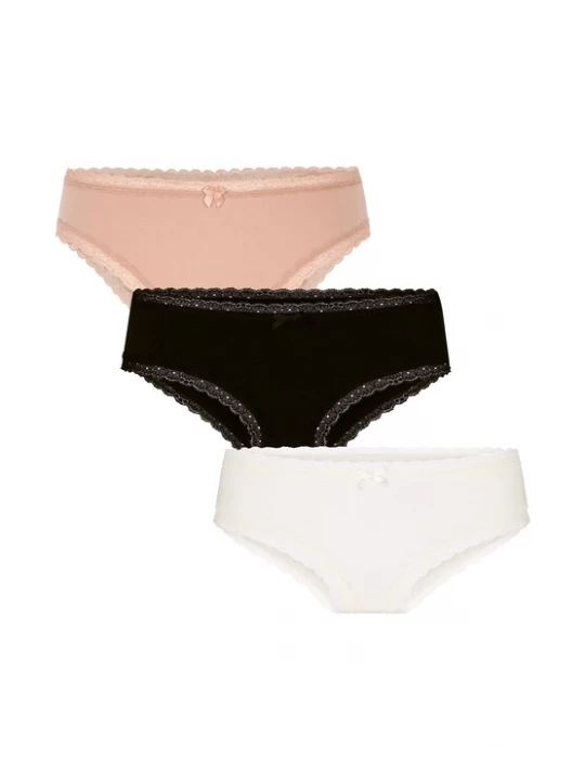 Foto van product Hunkemöller Slip 'Georgia' lichtbruin / zwart / wit