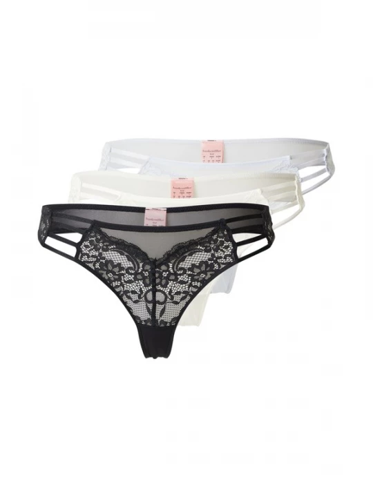 Foto van product Hunkemöller String 'Briar' ivoor / pastelblauw / zwart