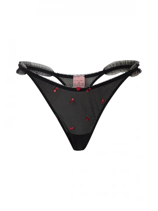 Foto van product Hunkemöller String 'Chelsey ' grasgroen / bloedrood / zwart