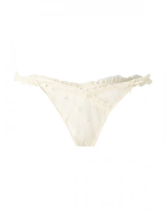 Foto van product Hunkemöller String 'Flora' lichtgeel / wit