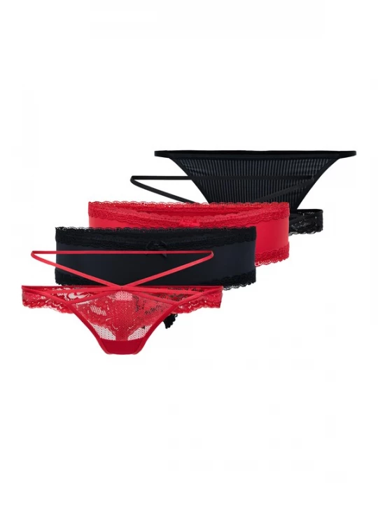 Foto van product Hunkemöller String grijs / rood / zwart