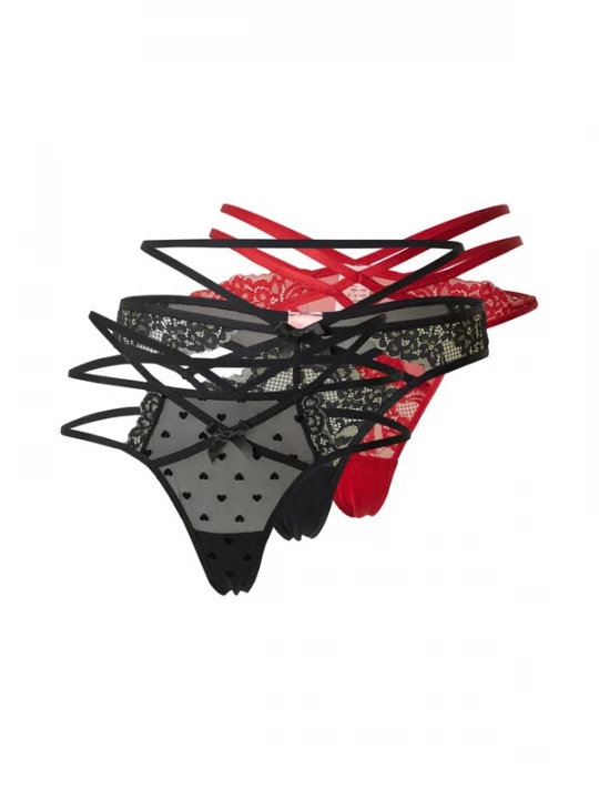 Foto van product Hunkemöller String rood / zwart