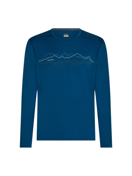 Foto van product ICEBREAKER Functioneel shirt '200 Oasis' hemelsblauw / donkerblauw / bruin / wit