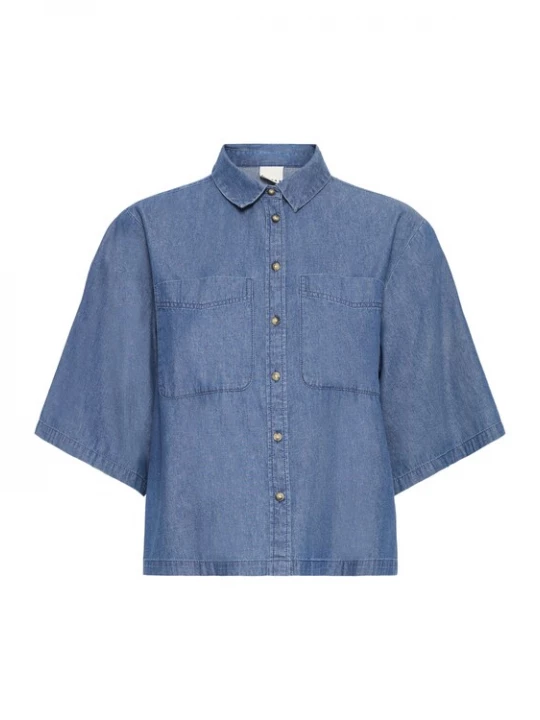 Foto van product ICHI Blouse 'AURORA' blauw denim