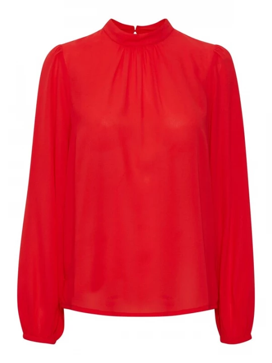 Foto van product ICHI Blouse 'Celllani' oranjerood