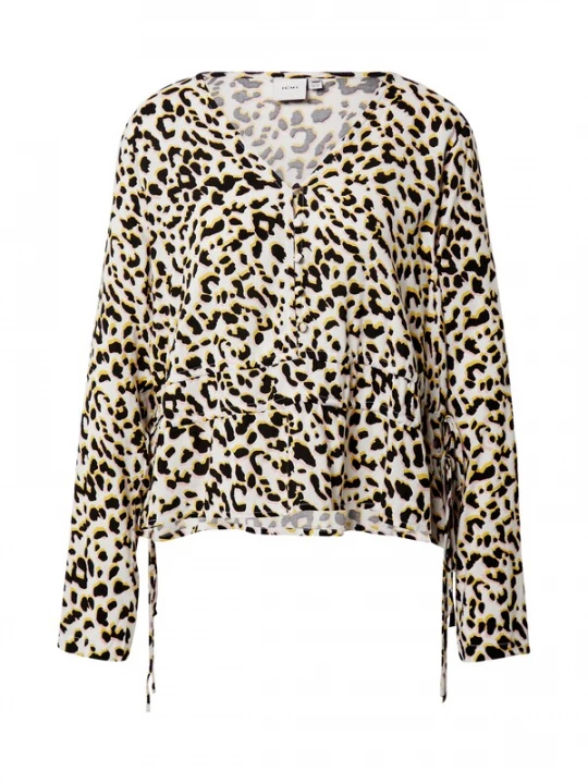 Foto van product ICHI Blouse geel / poederroze / zwart