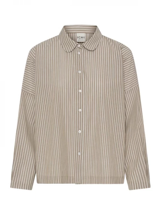 Foto van product ICHI Blouse 'GILEY' beige / wit