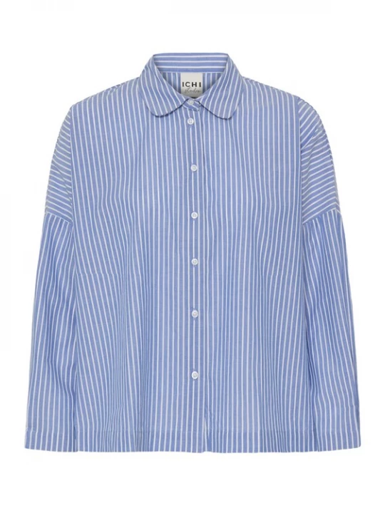 Foto van product ICHI Blouse 'GILEY' blauw / wit