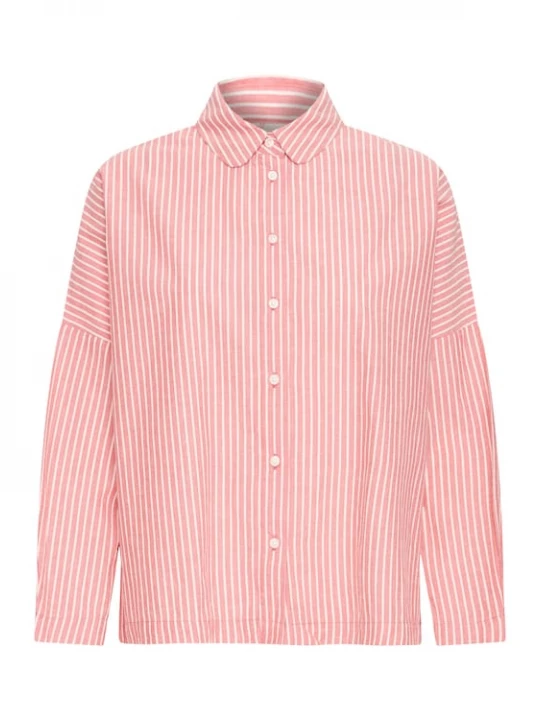 Foto van product ICHI Blouse 'GILEY ' koraal / wit