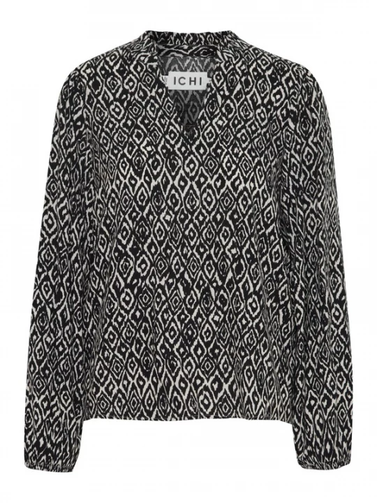 Foto van product ICHI Blouse 'ICHVera' zwart / wit