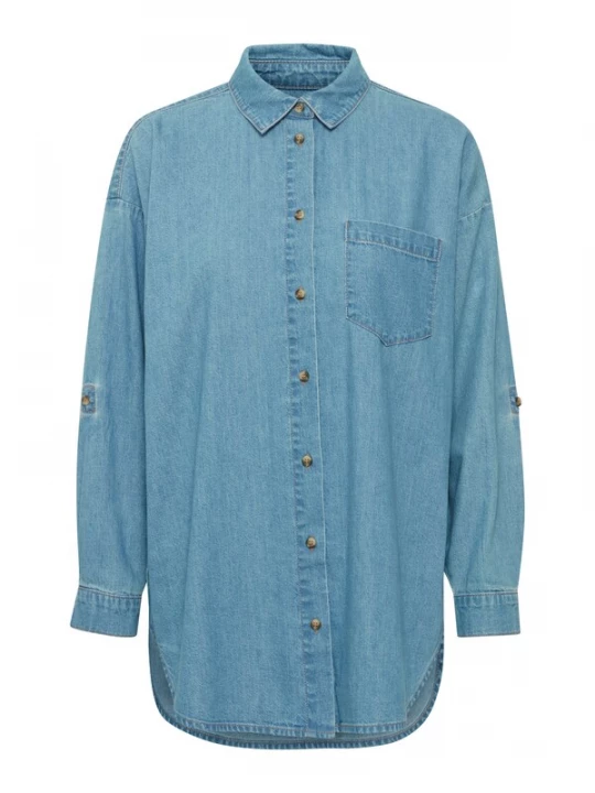 Foto van product ICHI Blouse 'IH DIVER' blauw denim
