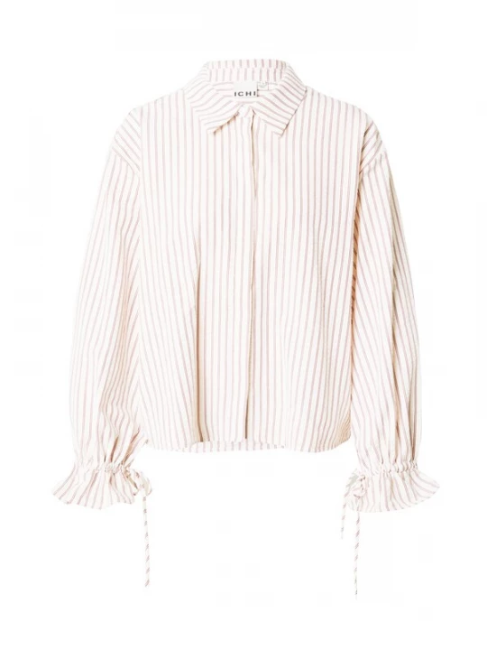 Foto van product ICHI Blouse 'IH Shannon' karmijnrood / wit