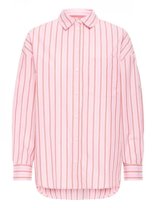 Foto van product ICHI Blouse 'IHFluca' lichtroze / watermeloen rood / wit