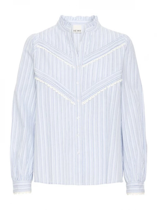 Foto van product ICHI Blouse 'IHLitu' crème / lichtblauw