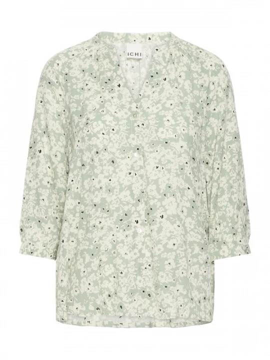Foto van product ICHI Blouse 'IHMARRAKECH' beige / marine / lichtgroen