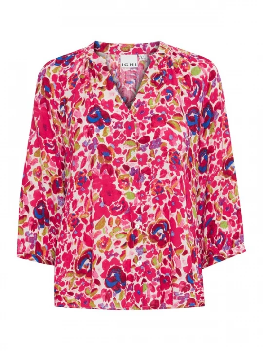 Foto van product ICHI Blouse 'IHMarrakech' blauw / appel / pink / wit