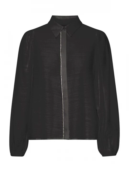 Foto van product ICHI Blouse 'IHRhines' zwart / zilver