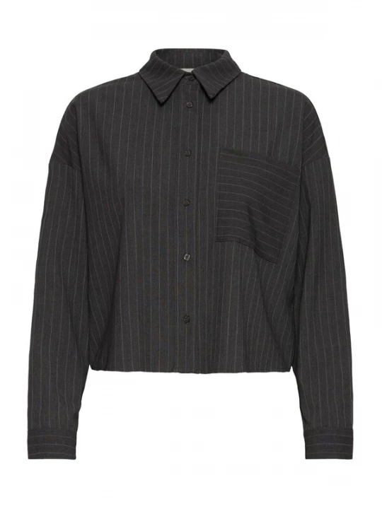 Foto van product ICHI Blouse 'IXTRINE' donkergrijs / wit