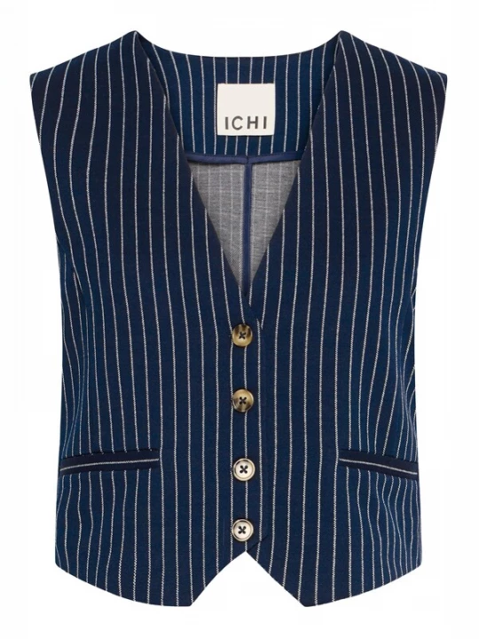 Foto van product ICHI Bodywarmer 'Kate' donkerblauw / wit
