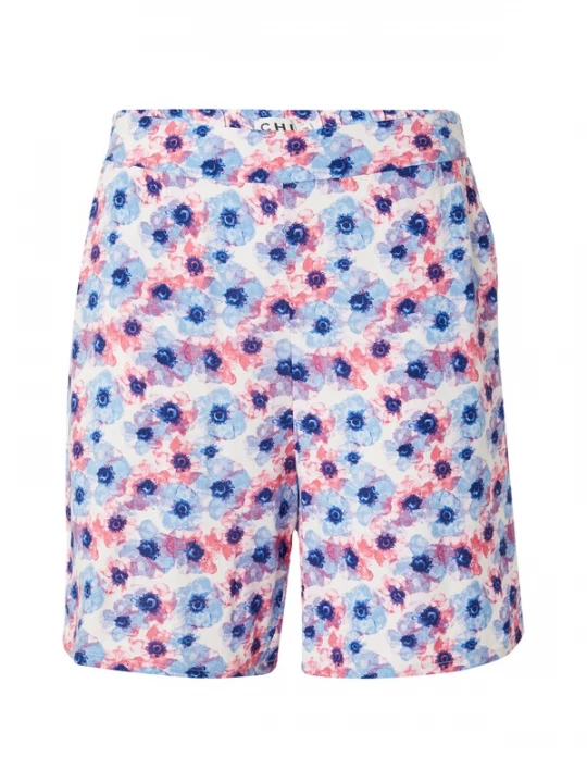 Foto van product ICHI Broek 'VERA' blauw / lichtblauw / pink / wit