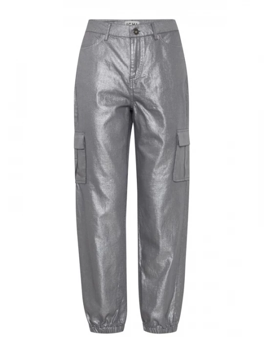 Foto van product ICHI Cargojeans 'JOVIE' zilvergrijs / zwart