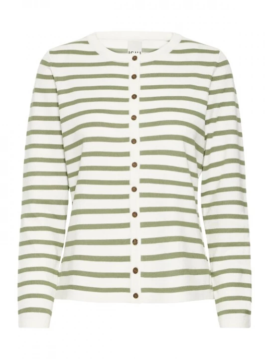 Foto van product ICHI Gebreid vest appel / wit