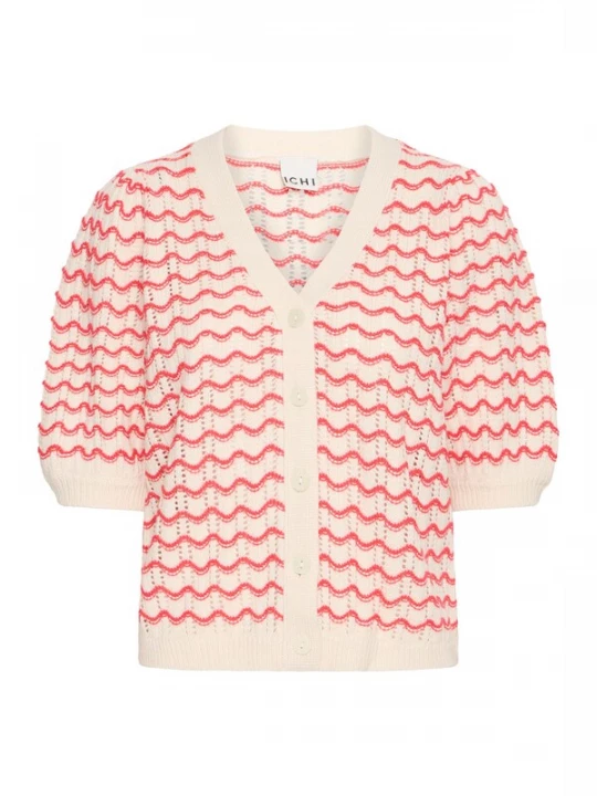 Foto van product ICHI Gebreid vest 'ARDINA CA2' crème / pink