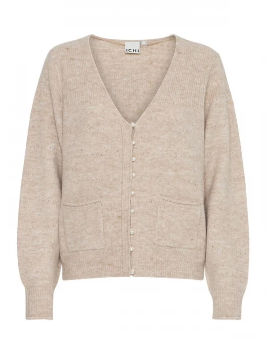 Foto van product ICHI Gebreid vest 'Banise' beige