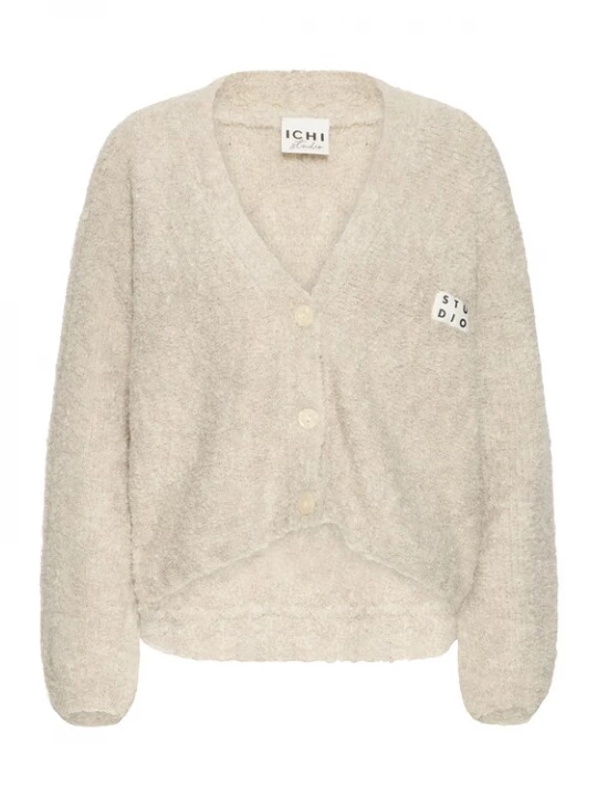 Foto van product ICHI Gebreid vest beige