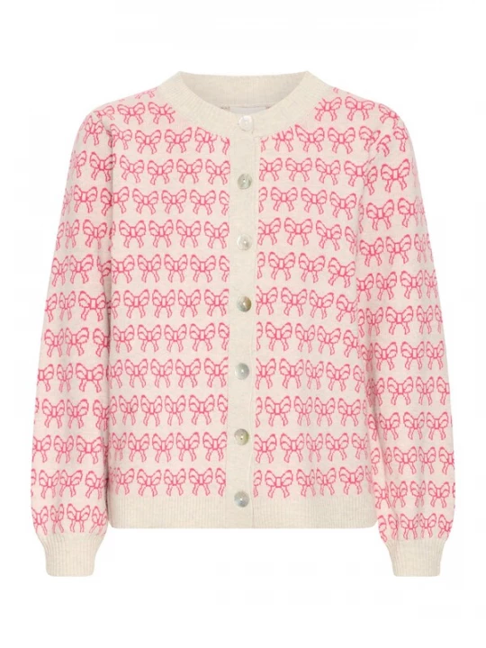 Foto van product ICHI Gebreid vest 'Brielle' beige / pink
