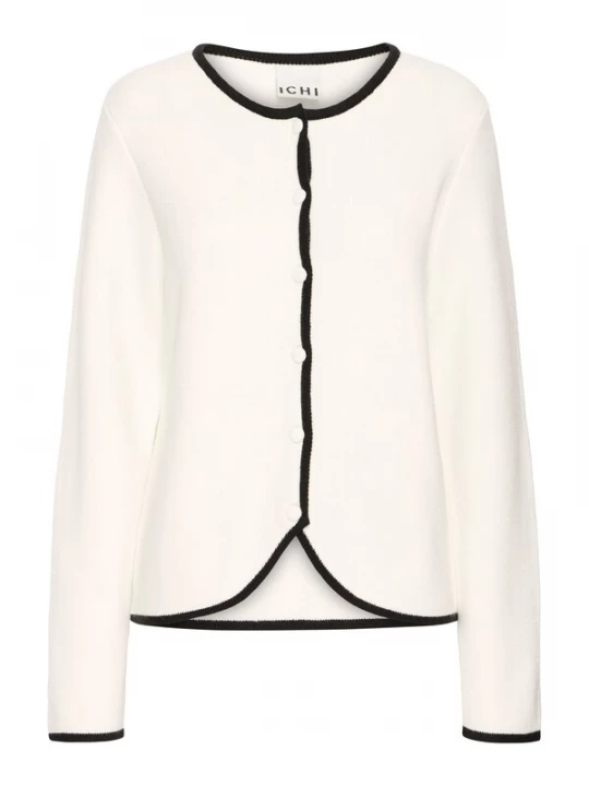 Foto van product ICHI Gebreid vest 'IHBRIAC' crème / zwart