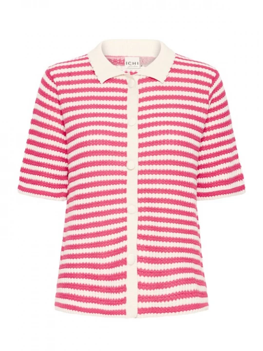 Foto van product ICHI Gebreid vest 'IHLORIANNA SS2' beige / pink
