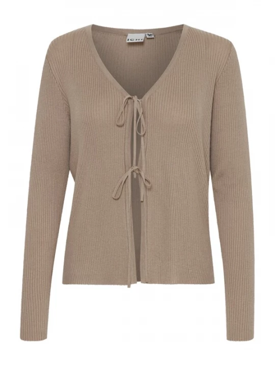 Foto van product ICHI Gebreid vest 'Kalessi' taupe
