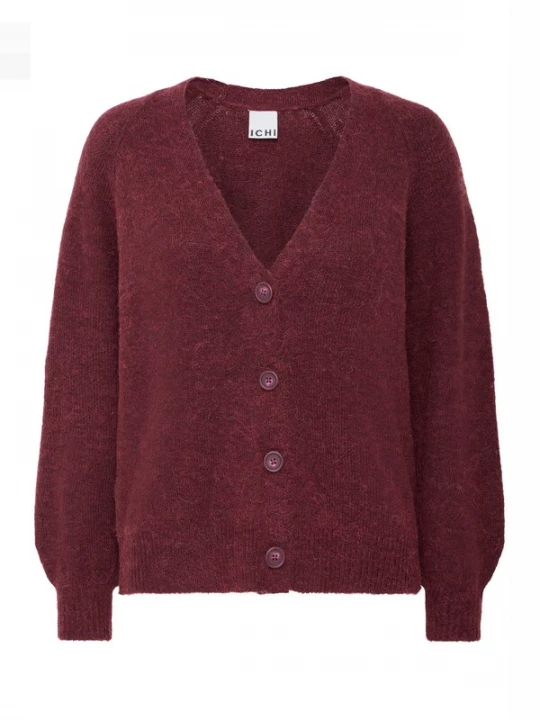 Foto van product ICHI Gebreid vest ' Kamara ' rood