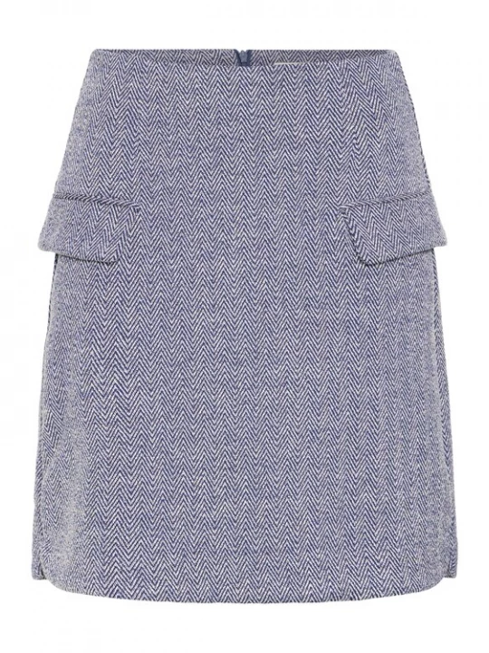 Foto van product ICHI Rok blauw gemêleerd / wit