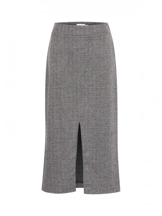 Foto van product ICHI Rok 'IHKate' grijs / zwart / offwhite